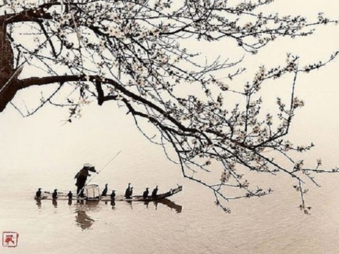 a-chinese-fisherman-crossing-the-water-with-his-boat